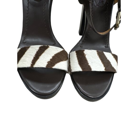 Ralph Lauren women’s brown, tan zebra shoe heels 4-inch-tall size 8 SKU 2929 - Picture 8 of 14